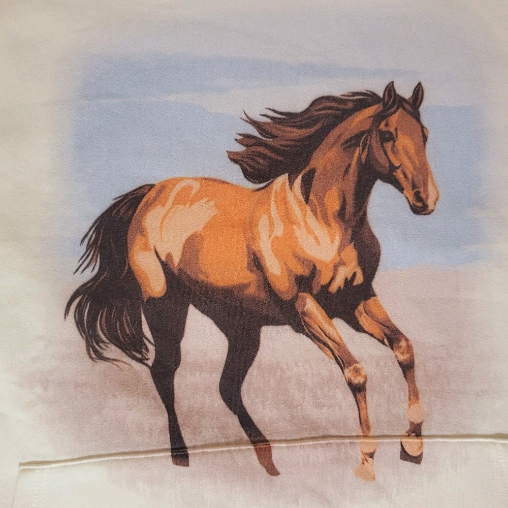 1412 vintage-style Horse graphic white Hoodie Cowgirl Equestrian Rodeo Xl NWT - Picture 2 of 9